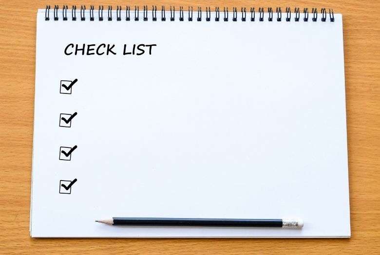 agenda com um checklist